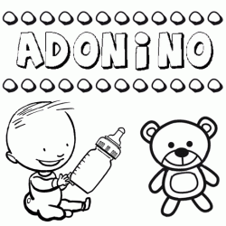 Dibujo del nombre Adonino para colorear, pintar e imprimir