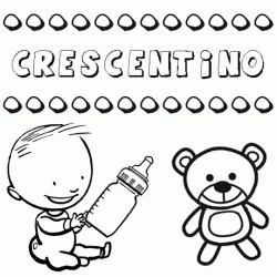 Dibujo del nombre Crescentino para colorear, pintar e imprimir