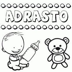 Dibujo del nombre Adrasto para colorear, pintar e imprimir
