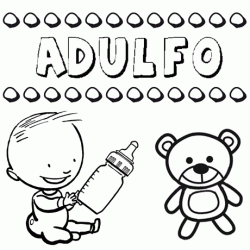 Dibujo del nombre Adulfo para colorear, pintar e imprimir