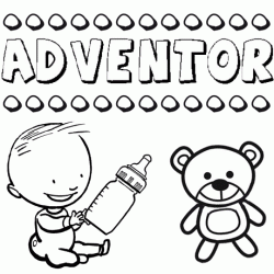 Dibujo del nombre Adventor para colorear, pintar e imprimir
