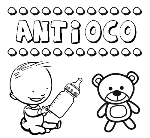 Dibujo del nombre Antioco para colorear, pintar e imprimir