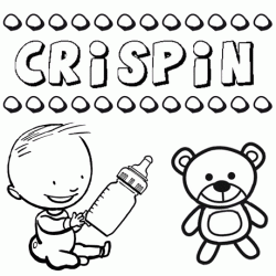 Dibujo del nombre Crispín para colorear, pintar e imprimir