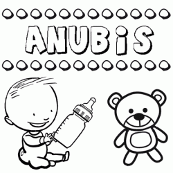 Dibujo del nombre Anubis para colorear, pintar e imprimir