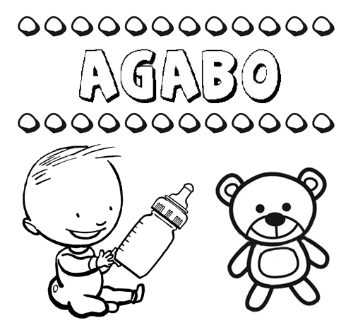 Dibujo del nombre Agabo para colorear, pintar e imprimir