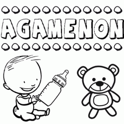 Dibujo del nombre Agamenón para colorear, pintar e imprimir