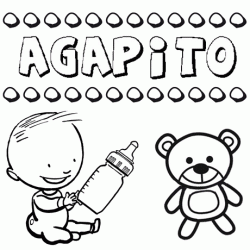 Dibujo del nombre Agapito para colorear, pintar e imprimir
