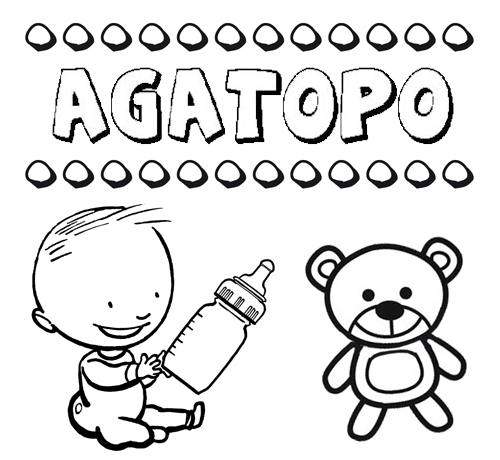 Dibujo del nombre Agatopo para colorear, pintar e imprimir