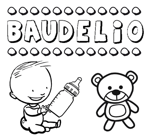 Dibujo del nombre Baudelio para colorear, pintar e imprimir
