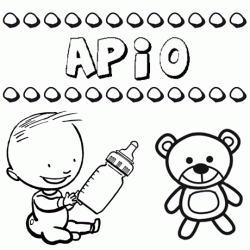 Dibujo del nombre Apio para colorear, pintar e imprimir