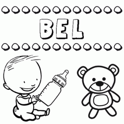 Dibujo del nombre Bel para colorear, pintar e imprimir