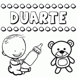 Dibujo del nombre Duarte para colorear, pintar e imprimir