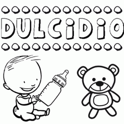 Dibujo del nombre Dulcidio para colorear, pintar e imprimir