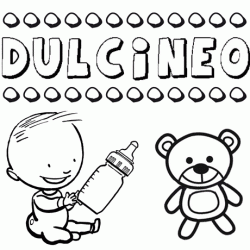 Dibujo del nombre Dulcineo para colorear, pintar e imprimir