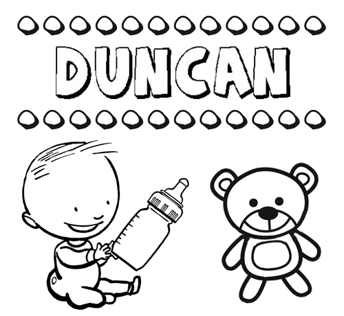 Dibujo del nombre Duncan para colorear, pintar e imprimir