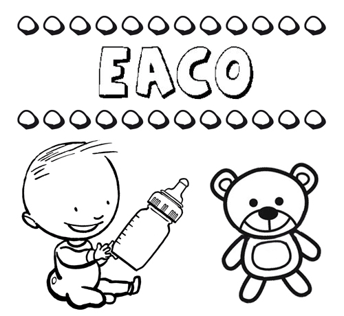 Dibujo del nombre Eaco para colorear, pintar e imprimir