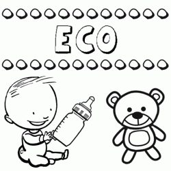 Dibujo del nombre Eco para colorear, pintar e imprimir