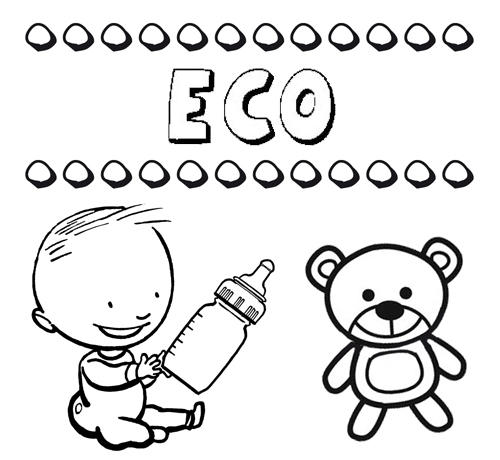 Dibujo del nombre Eco para colorear, pintar e imprimir