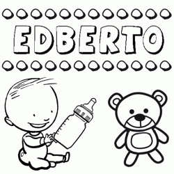 Dibujo del nombre Edberto para colorear, pintar e imprimir