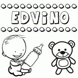 Dibujo del nombre Edvino para colorear, pintar e imprimir