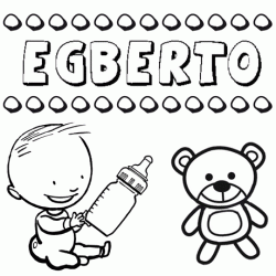 Dibujo del nombre Egberto para colorear, pintar e imprimir