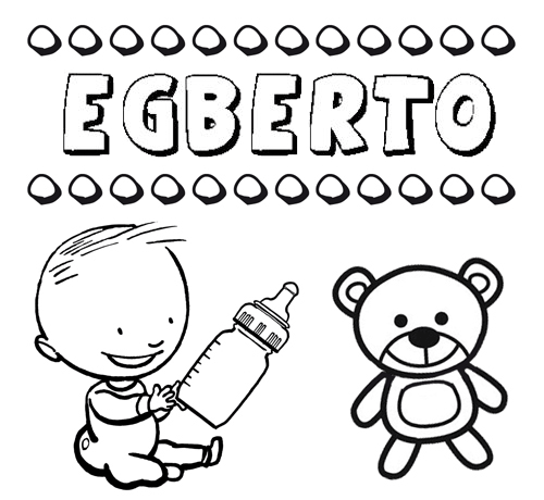 Dibujo del nombre Egberto para colorear, pintar e imprimir