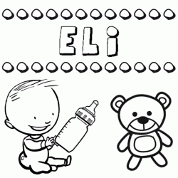 Dibujo del nombre Eli para colorear, pintar e imprimir
