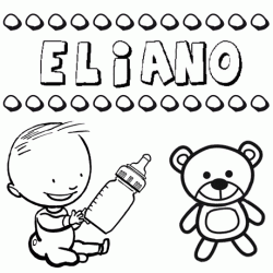 Dibujo del nombre Eliano para colorear, pintar e imprimir