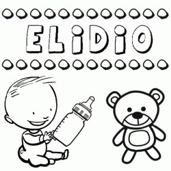 Dibujo del nombre Elidio para colorear, pintar e imprimir