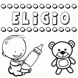 Dibujo del nombre Eligio para colorear, pintar e imprimir