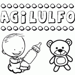 Dibujo del nombre Agilulfo para colorear, pintar e imprimir