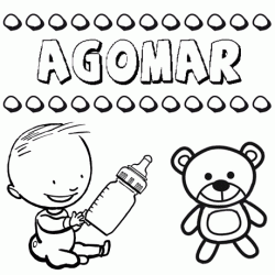 Dibujo del nombre Agomar para colorear, pintar e imprimir