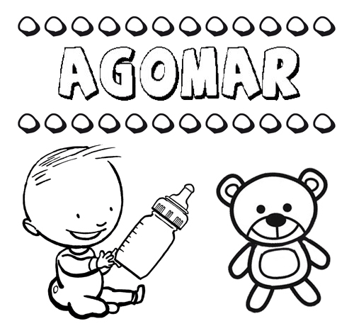 Dibujo del nombre Agomar para colorear, pintar e imprimir