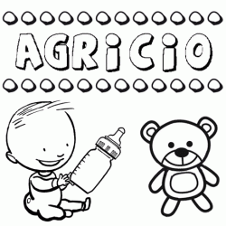 Dibujo del nombre Agricio para colorear, pintar e imprimir