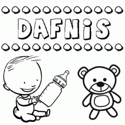 Dibujo del nombre Dafnis para colorear, pintar e imprimir