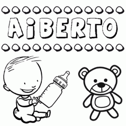 Dibujo del nombre Aiberto para colorear, pintar e imprimir
