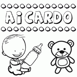 Dibujo del nombre Aicardo para colorear, pintar e imprimir