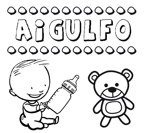 Dibujo del nombre Aigulfo para colorear, pintar e imprimir