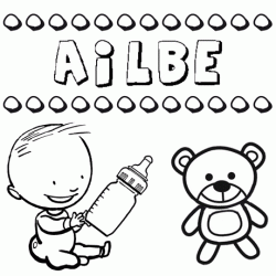 Dibujo del nombre Ailbe para colorear, pintar e imprimir