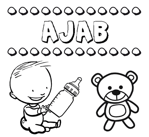 Dibujo del nombre Ajab para colorear, pintar e imprimir