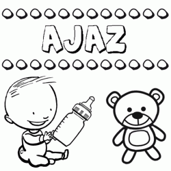 Dibujo del nombre Ajaz para colorear, pintar e imprimir