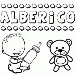 Dibujo del nombre Alberico para colorear, pintar e imprimir