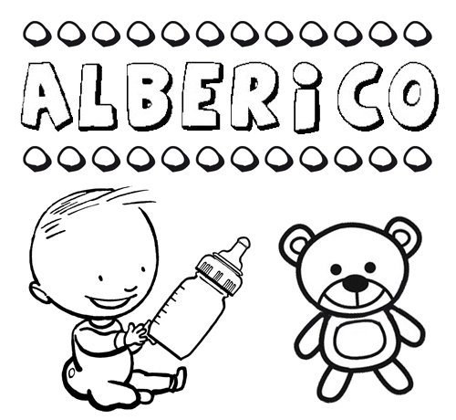 Dibujo del nombre Alberico para colorear, pintar e imprimir