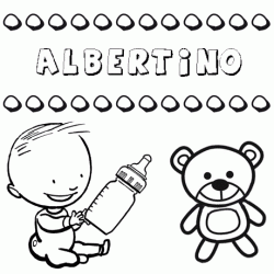 Dibujo del nombre Albertino para colorear, pintar e imprimir
