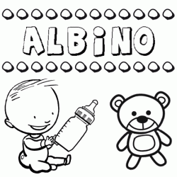 Dibujo del nombre Albino para colorear, pintar e imprimir