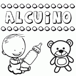 Dibujo del nombre Alcuino para colorear, pintar e imprimir