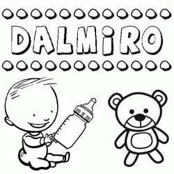 Dibujo del nombre Dalmiro para colorear, pintar e imprimir