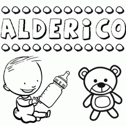 Dibujo del nombre Alderico para colorear, pintar e imprimir