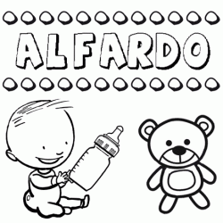 Dibujo del nombre Alfardo para colorear, pintar e imprimir