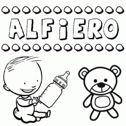 Dibujo del nombre Alfiero para colorear, pintar e imprimir